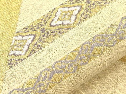 平和屋着物●六通柄袋帯　色紙重ね花文　金銀糸　正絹　逸品　CABI7275dy