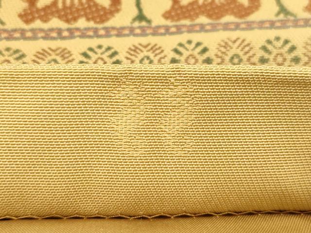 平和屋着物●名物裂一筋　西陣・あらいそ謹製　全通柄　本袋帯　駱駝文いちご手織　正絹　逸品　CABI7279dy