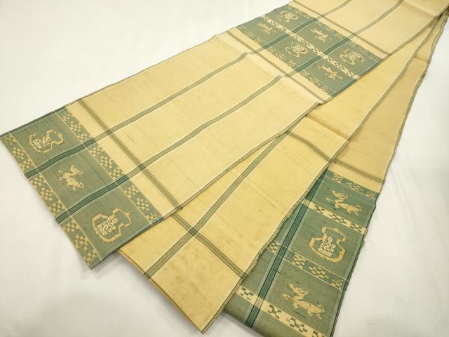 平和屋着物●六通柄　本袋帯　龍村平蔵柄　甲比丹仙瓢　正絹　逸品　CABI7283dy