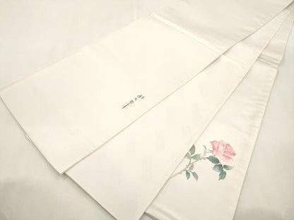 平和屋着物●二代目清次郎　手描き　太鼓柄袋帯　草花文　正絹　逸品　CABI7287dy