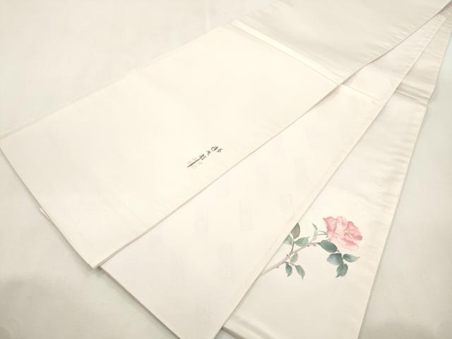 平和屋着物●二代目清次郎　手描き　太鼓柄袋帯　草花文　正絹　逸品　CABI7287dy