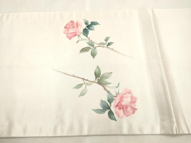 平和屋着物●二代目清次郎　手描き　太鼓柄袋帯　草花文　正絹　逸品　CABI7287dy
