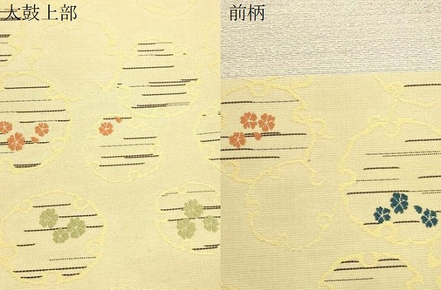 平和屋着物●両面　六通柄袋帯　雪輪花文　正絹　逸品　CABI7294dy