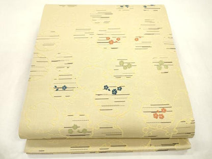 平和屋着物●両面　六通柄袋帯　雪輪花文　正絹　逸品　CABI7294dy