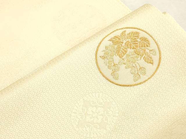 平和屋着物●六通柄袋帯　幾何学花丸文　金糸　正絹　逸品　CABI7306dy