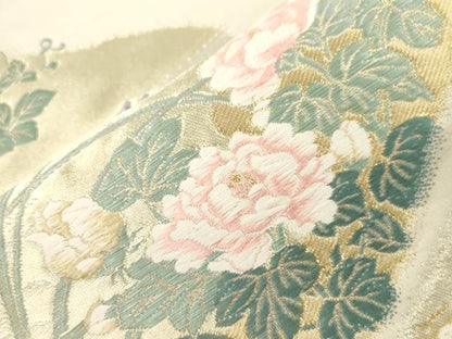 平和屋着物●六通柄袋帯　唐織　創作　笹岡秀水　琳派写　金銀糸　正絹　逸品　CABI7310dy