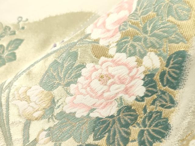 平和屋着物●六通柄袋帯　唐織　創作　笹岡秀水　琳派写　金銀糸　正絹　逸品　CABI7310dy