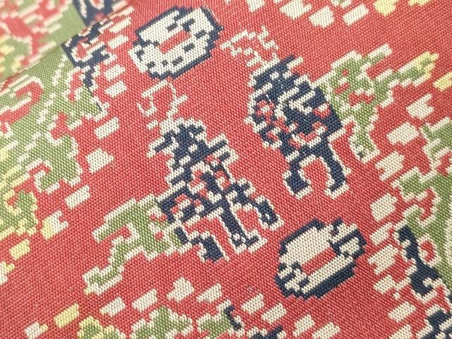 平和屋着物●龍村美術織物 　九寸開き名古屋帯　円文白虎朱雀錦　正絹　逸品　CABI7320dy