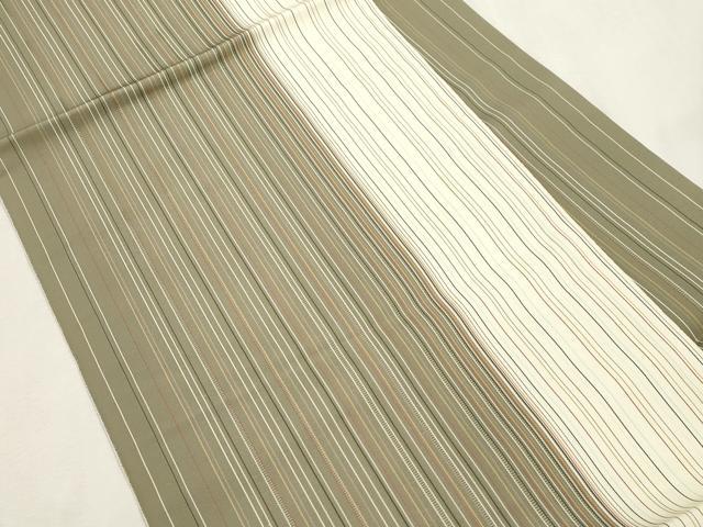 平和屋着物●本場筑前博多織　八寸名古屋帯　縞　正絹　逸品　CABI7340dy