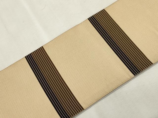 平和屋着物●全通柄九寸名古屋帯　横段文　正絹　逸品　CABI7346dy