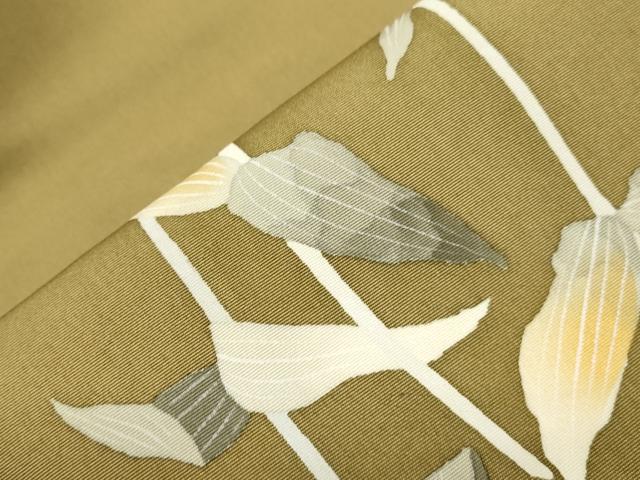 平和屋着物●華道家　楠目ちづ　塩瀬　九寸名古屋帯　草花文　正絹　逸品　CABI7347dy