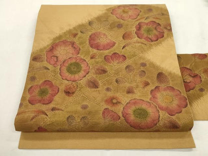 平和屋着物●九寸名古屋帯　辻が花　紬地　絞り　正絹　逸品　CABI7352dy