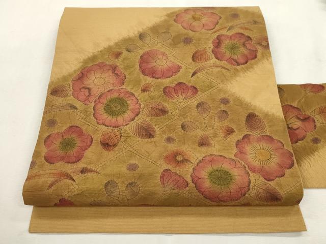 平和屋着物●九寸名古屋帯　辻が花　紬地　絞り　正絹　逸品　CABI7352dy