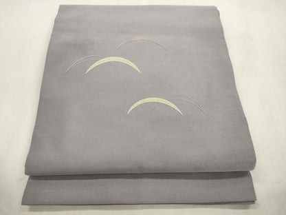 平和屋着物●八寸名古屋帯　綴れ　総刺繍　草木文　正絹　逸品　CABI7356dy