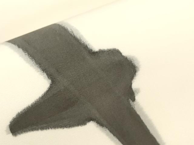 平和屋着物●塩瀬　九寸名古屋帯　作家物　手描き　抽象文　正絹　逸品　CABI7358dy
