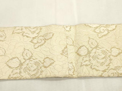 平和屋着物●アンティーク　大正ロマン　全通柄九寸名古屋帯　薔薇　金糸　正絹　逸品　CABI7364dy