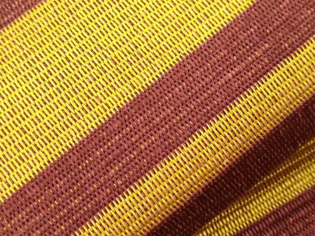 平和屋着物●本場黄八丈　紬　半幅帯　横段文　一重帯　正絹　逸品　CABI7367dy