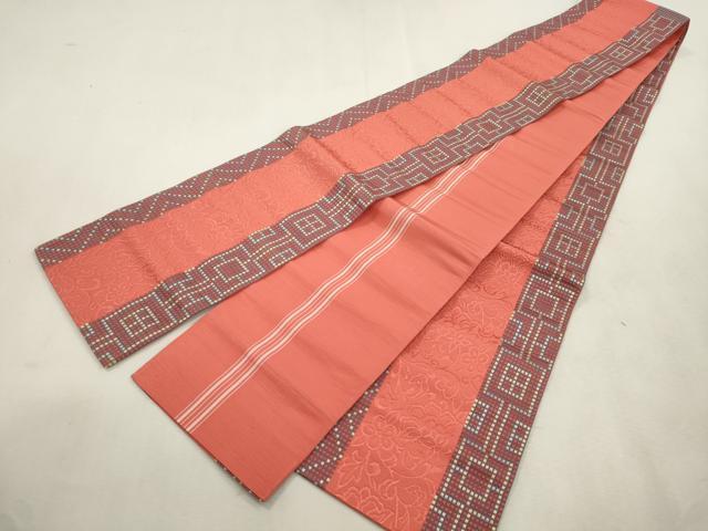 平和屋着物●本場筑前博多織　半幅帯　更紗花間道　正絹　逸品　未使用　CABI7370dy