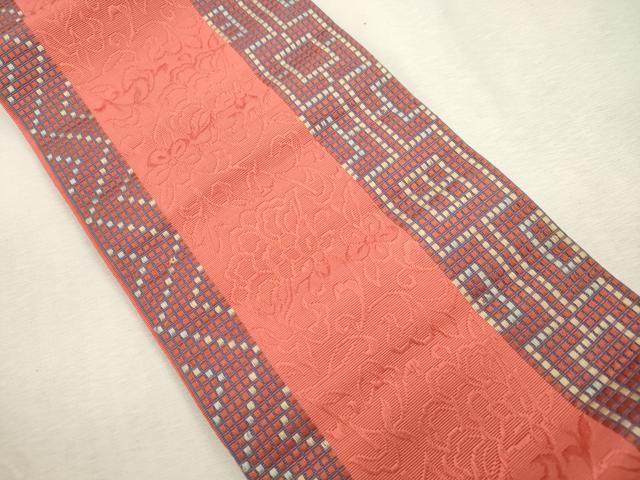 平和屋着物●本場筑前博多織　半幅帯　更紗花間道　正絹　逸品　未使用　CABI7370dy