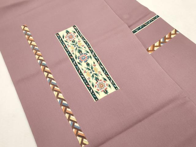 平和屋着物●塩瀬　九寸名古屋帯　作家物　短冊草花文　金彩　正絹　逸品　CABI7389dy