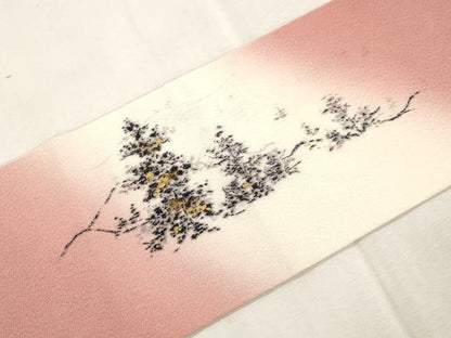 平和屋着物●京友禅作家　山科春宣　九寸名古屋帯　草木文　金彩　正絹　逸品　CABI7390dy