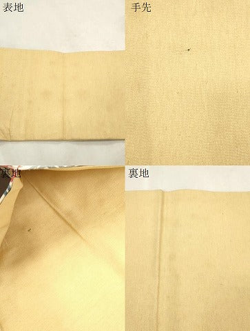 平和屋着物●九寸名古屋帯　紬地　型染め　草花文　正絹　逸品　CABI7391dy