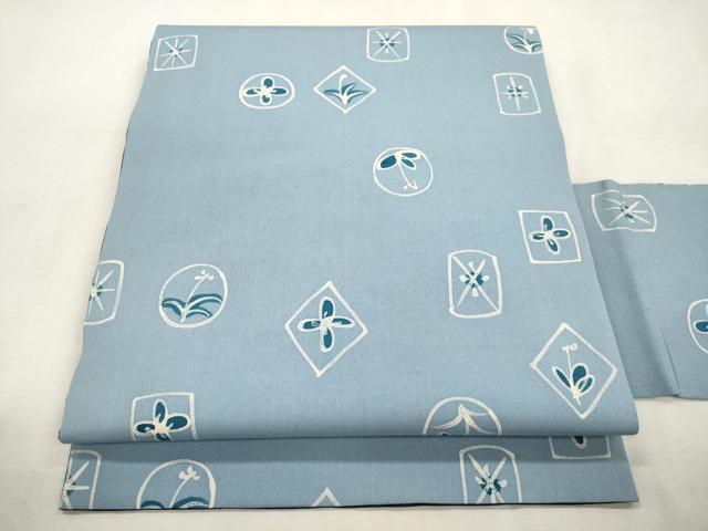平和屋着物●全通柄九寸名古屋帯　ろうけつ染め　草花文　正絹　逸品　CABI7400dy
