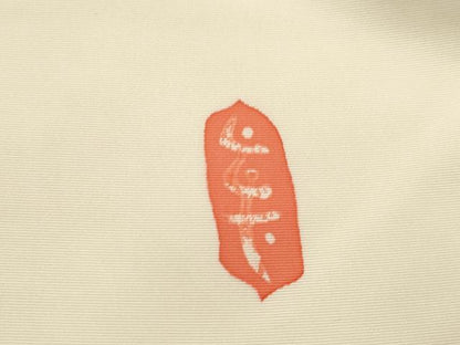 平和屋着物●塩瀬　九寸名古屋帯　作家物　ろうけつ染め　草花文　正絹　逸品　CABI7401dy