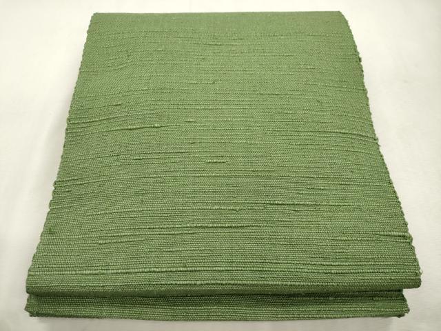 平和屋着物●八寸名古屋帯　信州紬　薄緑色　逸品　CABI7406dy