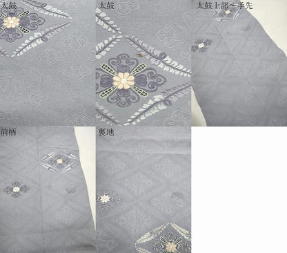 平和屋着物●八寸名古屋帯　綴れ　刺繍　菱花文　CABI7407dy