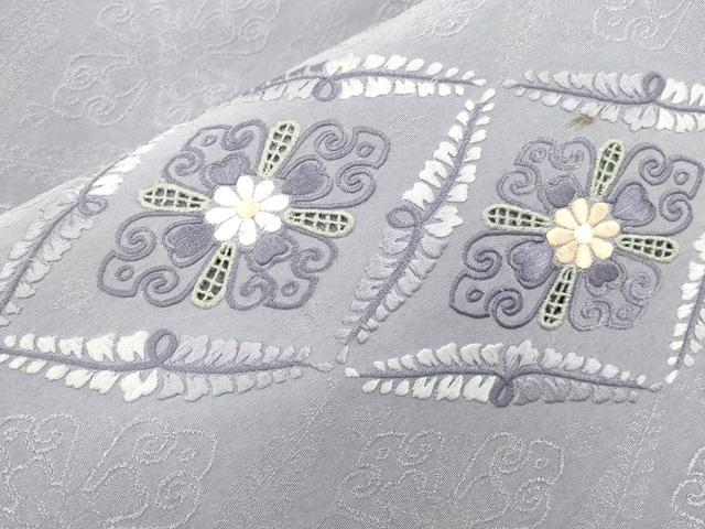 平和屋着物●八寸名古屋帯　綴れ　刺繍　菱花文　CABI7407dy