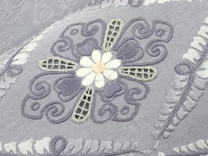 平和屋着物●八寸名古屋帯　綴れ　刺繍　菱花文　CABI7407dy