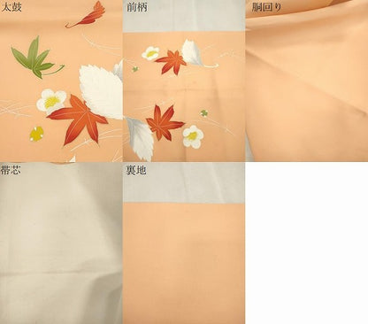 平和屋着物●九寸名古屋帯　刺繍　吹寄せ文　金彩　松葉仕立て　正絹　逸品　CABI7409dy