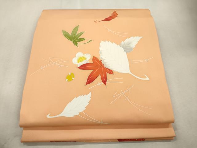 平和屋着物●九寸名古屋帯　刺繍　吹寄せ文　金彩　松葉仕立て　正絹　逸品　CABI7409dy