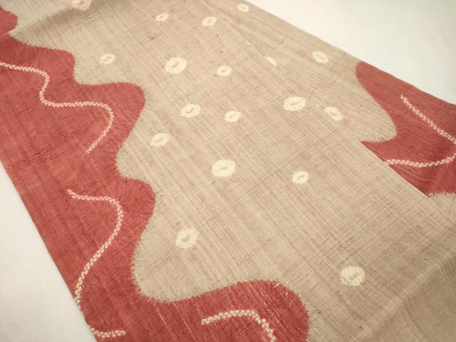 平和屋着物●九寸名古屋帯　紬地　絞り　流水文　正絹　逸品　CABI7413dy
