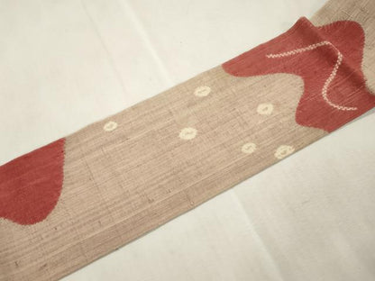 平和屋着物●九寸名古屋帯　紬地　絞り　流水文　正絹　逸品　CABI7413dy