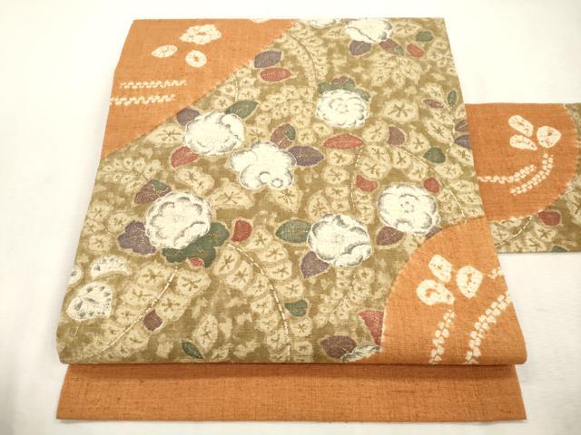 平和屋着物●九寸名古屋帯　辻が花　紬地　絞り　正絹　逸品　CABI7418dy