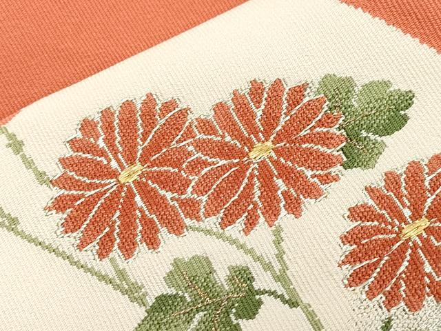 平和屋着物●西陣　河村織物　河村つづれ　八寸名古屋帯　色紙重ね花文　金銀糸　正絹　逸品　CABI7420dy