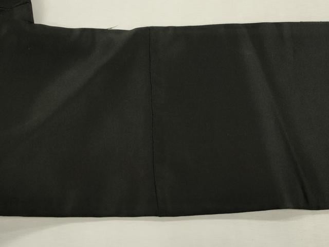 平和屋着物●アンティーク　大正ロマン　九寸名古屋帯　総刺繍　花鳥文　黒地　正絹　逸品　CABI7421dy