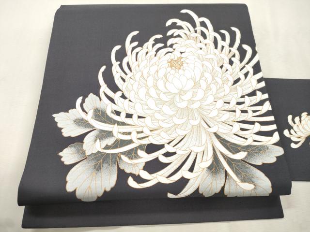 平和屋着物●九寸名古屋帯　乱菊　金銀彩　正絹　逸品　CABI7426dy