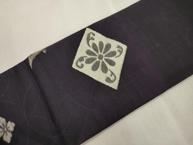 平和屋着物●アンティーク　大正ロマン　九寸名古屋帯　七宝花文　正絹　逸品　CABI7429dy