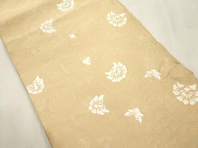 平和屋着物●八寸名古屋帯　綴れ　更紗文　金糸　正絹　逸品　CABI7432dy