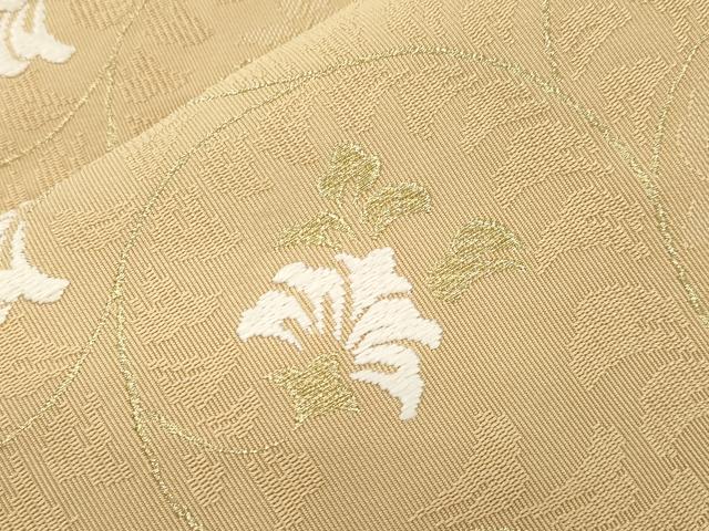 平和屋着物●八寸名古屋帯　綴れ　更紗文　金糸　正絹　逸品　CABI7432dy