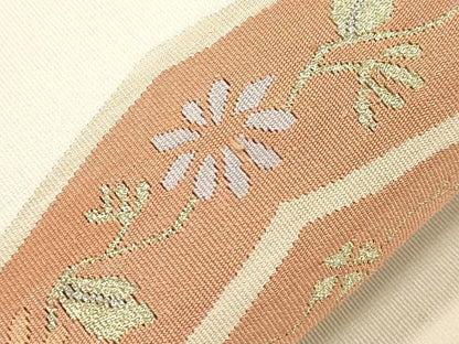 平和屋着物●爪掻き本綴れ　八寸名古屋帯　花鳥文　金銀糸　正絹　逸品　CABI7434dy