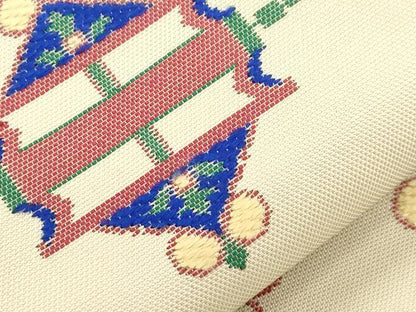 平和屋着物●龍村美術織物　たつむら　九寸名古屋帯　北欧錨文　正絹　逸品　CABI7440dy