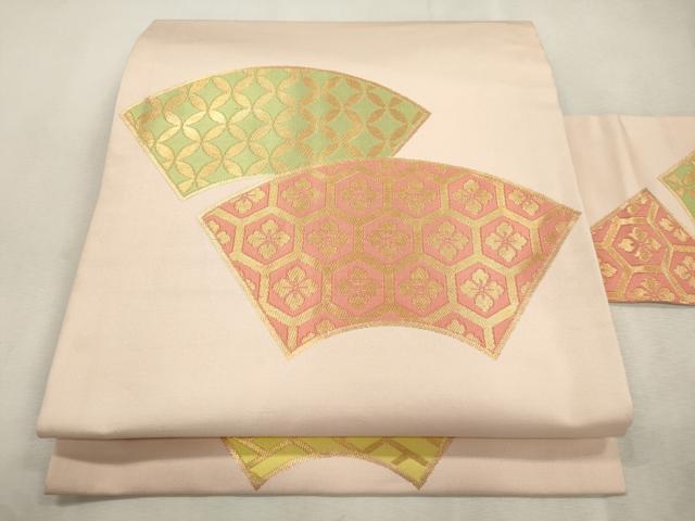 平和屋着物●桝屋高尾　九寸名古屋帯　地紙文　金糸　正絹　逸品　CABI7450dy