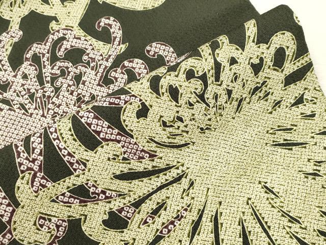 平和屋着物●全通柄九寸名古屋帯　乱菊　鬼しぼ縮緬　正絹　逸品　CABI7452dy
