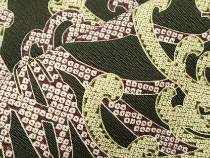 平和屋着物●全通柄九寸名古屋帯　乱菊　鬼しぼ縮緬　正絹　逸品　CABI7452dy