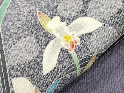 平和屋着物●人間国宝・羽田登喜男　九寸名古屋帯　花鳥文　金銀彩　鬼しぼ縮緬　正絹　逸品　CABI7453dy