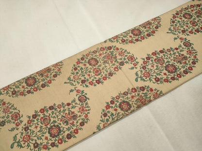 平和屋着物●全通柄九寸名古屋帯　草花文　正絹　逸品　CABI7455dy